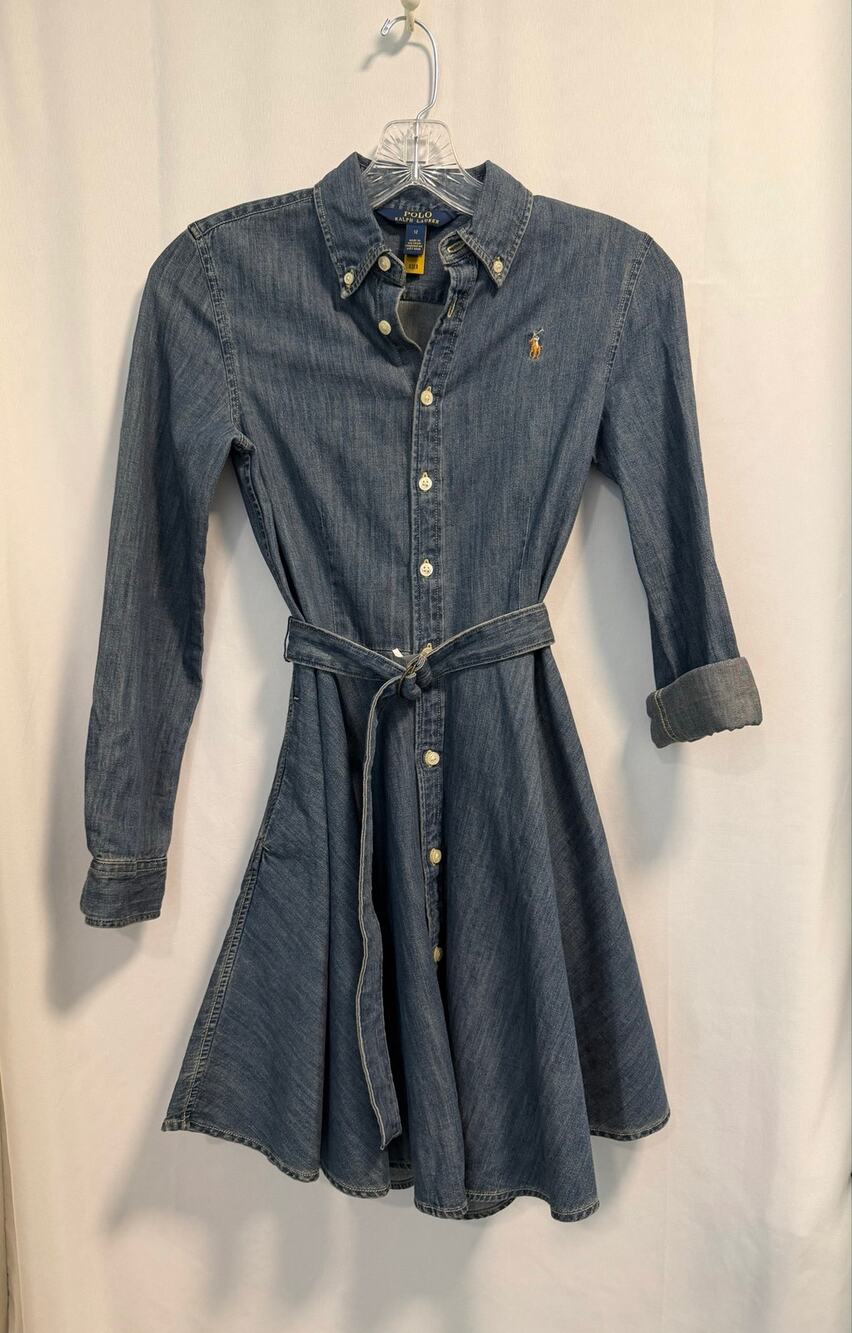 Polo Ralph Lauren | Denim Shirt Dress Button-Down Placket Embroidered Pony Logo
